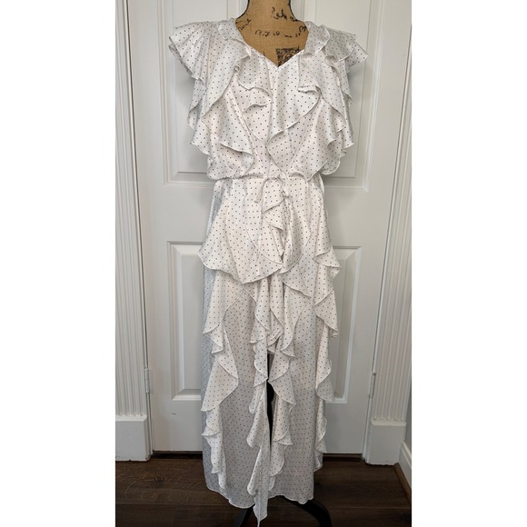 Victoria's Secret Other - Vintage Victorias Secret Polka Dot Ruffle Robe and Slip Dress‎ Set  XS EUC